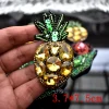 patchs brodés en strass, ananas, fruits, travaux manuels, perles pour vêtements, couture sur vêtements, badges appliqués