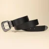 ceinture en cuir noir à boucle florale argentée vintage pour femme, style bohème unisexe, parfaite pour l'appariement de jeans, printemps, été