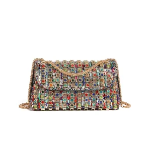 ‌ Pochette en cristal pour femmes, sac de soirée en strass scintillant, sac à main élégant à bandoulière pour fête, nouvelle collection 2025