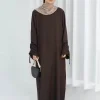 eid robe islamique modeste pour femmes abaya à lacets manches maroc décontracté ramadan robes prière caftan dubaï robe longue musulmane