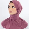 prêt à porter couverture complète intérieure instantanée hijab qualité supérieure jersey écharpe avec boutons à nouer au dos femmes musulmanes turban casquettes