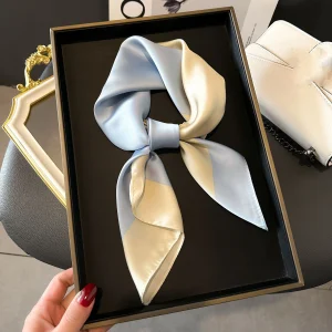 Foulard carré en soie imprimé de luxe pour femmes, Hijab, bandes de cheveux, foulard en Satin, châle, ruban, bandeau, mode Bandana Foulard carré en soie imprimé de luxe pour femmes, Hijab, bandes de cheveux, foulard en Satin, châle, ruban, bandeau, mode Bandana