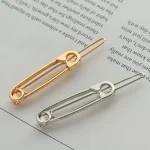 Épingle à cheveux en forme de broche pour filles, barrettes en or et argent, épingle de sûreté, épingle à cheveux pour femmes, bijoux de sauna, mode