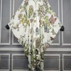 injkaftan robe longue à imprimé géométrique, col en v, style boho, tenue de plage, pour fête, club, été
