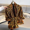 femmes luxe écharpe marque doux satin bandeau hijab imprimer grande écharpe turban foulard été plage étoles enveloppes châle