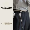 ceinture à double corde avec boucle à pression à dégagement rapide, design de luxe, corde tressée polyvalente, pour étudiants, pantalons en jean