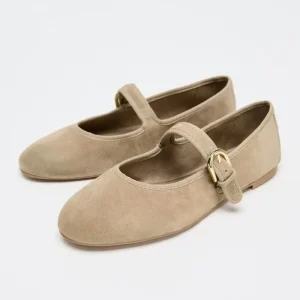 Ballerines de marque en daim de haute qualité pour femmes, chaussures confortables à bout rond peu profond, Mary Jane, élégantes, boucle étroite, grande taille, plates de styliste Ballerines de marque en daim de haute qualité pour femmes, chaussures confortables à bout rond peu profond, Mary Jane, élégantes, boucle étroite, grande taille, plates de styliste