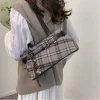 nouveau sac à main boho sac à bandoulière cloche pendentif sac fourre tout léger plaid sous les bras sac femmes doux pu vérifié fourre tout tissu sac à provisions