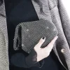 pochette de soirée élégante ornée de cristaux, trousse de maquillage compacte en soie douce pour femmes, cadeau de noël luxueux pour sa fête de vacances