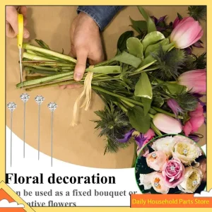Épingles droites en diamant transparent pour Bouquet de fleurs, 200 pièces, épingles de Corsage florales de 2 pouces pour accessoires de Bouquet de mariage, tendance!