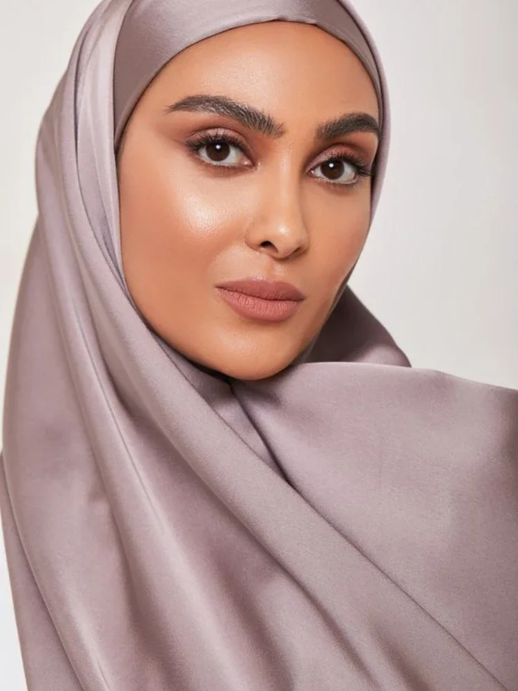 injsatin Écharpe hijab pour femmes musulmanes, voile de sauna, châles islamiques, Écharpes de médias islamiques, vêtements de mode musulmane, ramadan