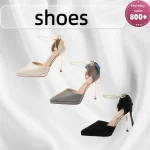 ​ ​ Sandales creuses élégantes pour femmes, talons aiguilles à plateforme, avec nœud en perles, bride à la cheville détachable, talons de travail habillés, 2025 ​ ​