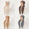 Hijab intérieur en coton monochrome pour femme, écharpe de sauna musulmane, sous-casquette, élastique, modal, instantané, nouveau, document, jersey