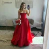 amirah personnalisé robes de soirée élégantes pour femme de luxe femmes robe de soirée élégante une ligne en mousseline de soie rouge hors des épaules bal