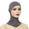 femmes hijabs casquettes 26 couleurs hijab intérieur casquettes classique coton sous écharpe foulards pratique extensible écharpe turbans voyage
