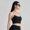 gilet de sport de couleur contrastée, conception d'épissure, sous vêtements de yoga confortables, évacuant l'humidité, soutien gorge de sport respirant, gymnastique
