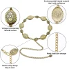ceinture à chaîne en métal pour femmes, cowgirl, pays occidental, ceinture concho réglable pour pulls, robes, jeans
