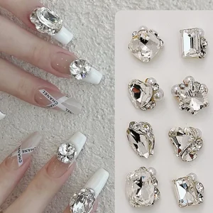 Strass empilables en forme de cœur et irréguliers, 5 pièces, décoration pour Nail Art, DIY Strass empilables en forme de cœur et irréguliers, 5 pièces, décoration pour Nail Art, DIY