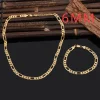 chaud populaire 925 en argent sterling 18k or noble 6mm géométrie bracelets collier ensembles de bijoux pour femmes hommes cadeaux de mode de mariage