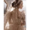 robe de mariée personnalisée pour femme, nouvelle collection, patients, broderie, ongles, perle, rapindustry, ciel Étoilé, palais européen, princesse, grande queue
