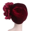 hijabs musulmans à grandes fleurs pour femmes, chapeau turban, sous écharpe islamique, écharpe de sauna pour dames, chapeau indien, casquettes de tête pour femmes