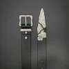 ceintures de taille à boucle incurvée argentée irrégulière unisexe punk y2k rock street jeans sangle de luxe concepteur cinturones para hombre ceintures