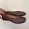 ballerines en cuir véritable noir chaussures plates confortables femmes tibi toeseparated chaussures en peau de mouton plissé mary janes designer femmes