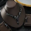 2 pièces/3 pièces/ensemble ensembles de bijoux de mariée élégants tempérament exquis ensembles de bijoux de mariage alliage scintillant strass bijoux