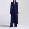 blazer beige à revers patricia pour femme, manteau long, costumes formels de mariage, veste et pantalon de bureau, 2 pièces