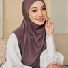 hijab en jersey modal pour femme, turban arabe, Écharpe de sauna double ronde, bonnet