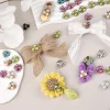 boutons en strass pour épingles à cheveux, 10 pièces, perles scintillantes, fleur décorative, artisanat de bricolage, accessoires de couture pour vêtements