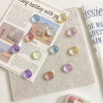 Punaises décoratives à paillettes: punaises semi-cercles transparentes pour la Collage de photos, panneaux en liège, panneaux d&rsquo;affichage et artisanat, 10/30 pièces