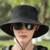 respirant décontracté pour hommes en plein air polyester visière chapeau femmes chapeau de soleil seau chapeau avec rabat de cou été protection uv