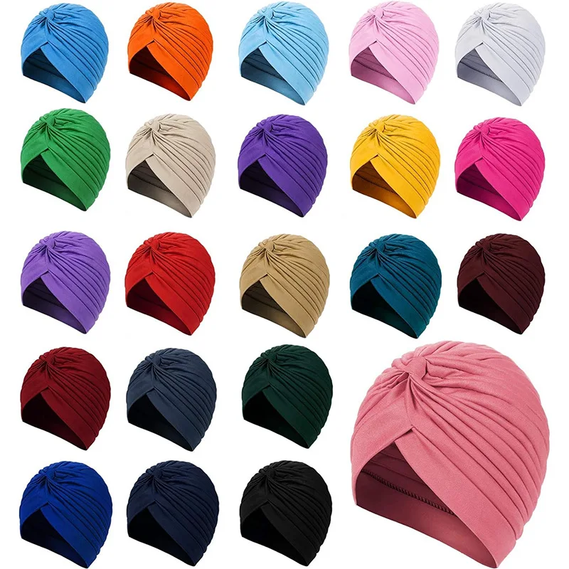 femmes noeud extensible turban chapeau musulman islamique intérieur hijab casquettes foulard bonnet cheveux élastique bandeau turban