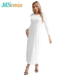 Femmes Abayas robe arabe islamique à manches longues prière musulmane dubaï caftan longues Robes ample basique Maxi robe longue dubaï caftan