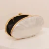 pochette de luxe en acrylique pour femmes, pochette à cadre blanc perle, portefeuille de mariage, soirée, mignon ivoire, sac à main pro