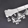 ceinture drapeau empire assyrien pour femmes, accessoires à la mode, pompon feuille, argent brillant, bijoux de corps pour femmes