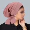 chapeaux hijab froissés pour femmes et filles, turban pour ramadan, enveloppes de tête à longue queue, chapeaux musulmans élastiques, casquette de chimio respirante pour femmes et filles, 2025