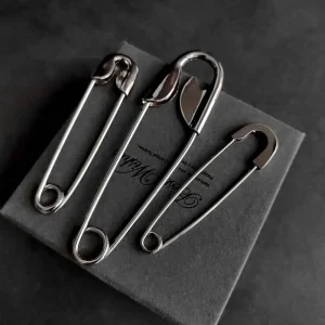 Grands épingles argentées à la mode pour vêtements, épingles de sûreté en métal lisse, pour robe en jean, écharpe, épingles réglables, 1 pièce