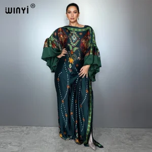 WINYI élégant manches bouffantes (ed) robe de soirée abaya dubaï luxe femme ample imprimé caftan femme musulmane vêtements robe de plage WINYI élégant manches bouffantes (ed) robe de soirée abaya dubaï luxe femme ample imprimé caftan femme musulmane vêtements robe de plage