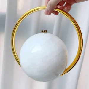 Mode mariée perle blanc rond métal or femmes luxe soirée Banquet pochette de mariage sac à main fête jour sac à main