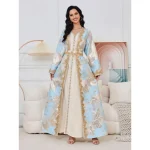 Robe de soirée en dentelle arabe pour femmes, col en V, perles lourdes, ligne a musulmane, délicate, bal d&rsquo;anniversaire, élégante, 2 pièces, personnalisée, dubaï