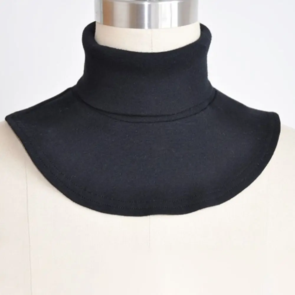 Faux col à col roulé en coton multicolore, Extensions Hijab islamique, couverture de cou de couleur unie, demi-haut, faux col de chemise