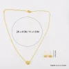 ensemble de bijoux couleur or exquis pour fête, boucles d'oreilles en forme de cœur et chaîne pendentif, ensemble de bijoux de mariée américains pour fête de fiançailles