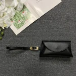 Sac suspendu en cuir fin, sac à double usage avec ceinture, sac à bandoulière en cuir de vache associé à un costume, sac de taille à ceinture fine