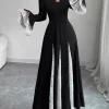 femmes robe abaya manches évasées dentelle robes de soirée musulmanes dubaï jalabiya caftan marocain robes arabe longue robe ramadan 2025
