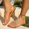 robe élégante pour femmes sandales plates 2025 été nouveau papillon transparent bout rond sandales chaussures pour femmes zapatos de mujer
