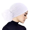 femmes hijabs turban grande fleur tissu élastique bandes de cheveux chapeau bonnet dames musulman solide perte de cheveux écharpe casquette cheveux accessoires