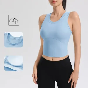 Gilet de sport respirant avec coussin de poitrine nu, coupe ajustée, séchage rapide, beau dos, soutien-gorge de yoga absorbant les chocs pour femmes