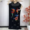 abaya adt robe maxi en coton doux pour femme, manches courtes, motif africain dashiki, imprimé, élégant, islam, grande écharpe, nouveau, 2021